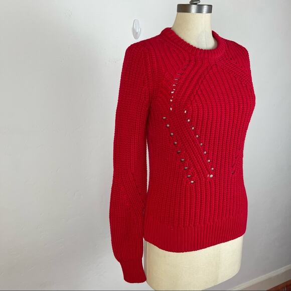 Lucky Brand Red Cable Knit Sweater - Picture 2 of 7